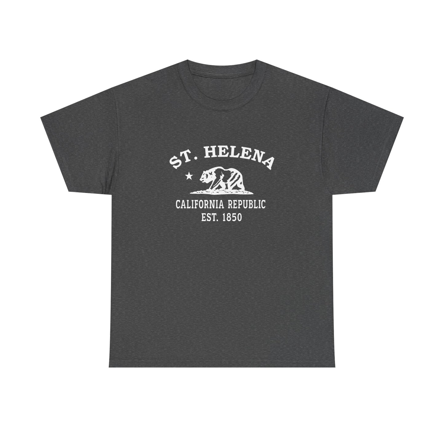 St Helena California Vintage Retro Unisex Heavy Cotton Tee - White Logo