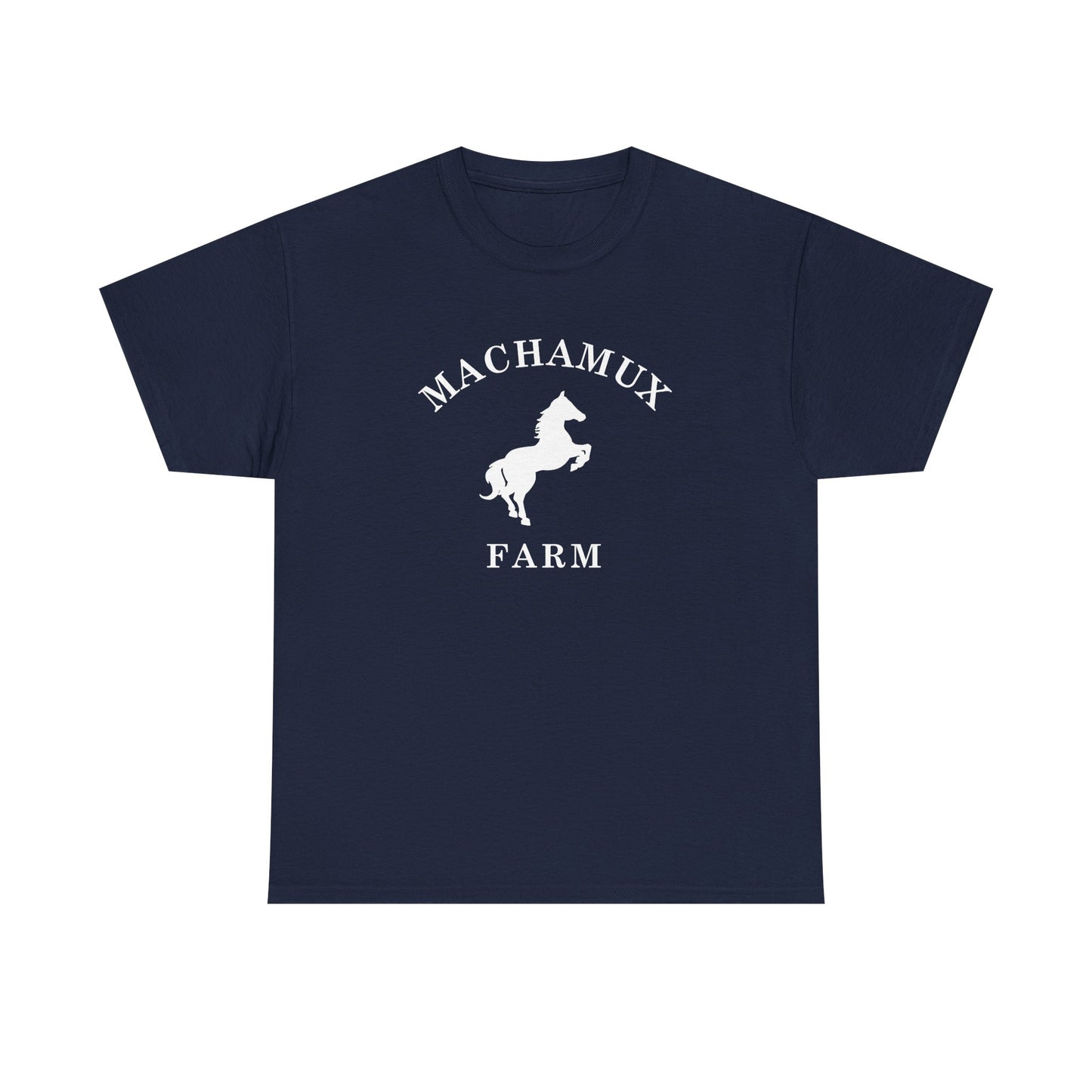 Machamux Farm Vintage Retro Unisex Heavy Cotton Tee - White Logo