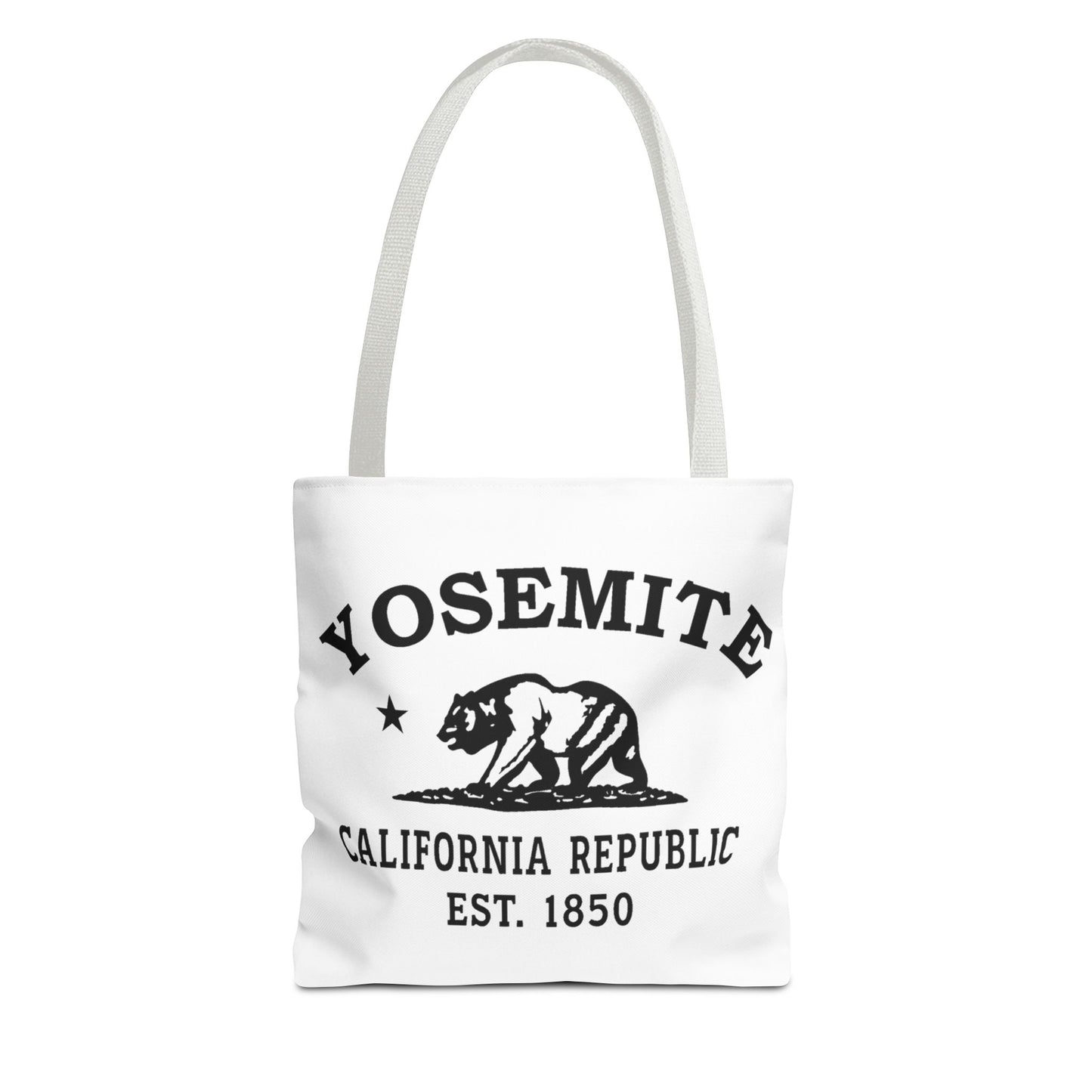 Yosemite California Vintage Retro Light Canvas Tote - Black Logo