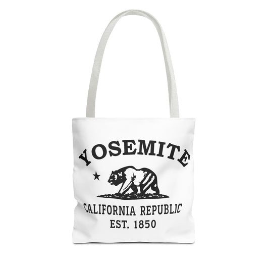 Yosemite California Vintage Retro Light Canvas Tote - Black Logo