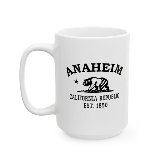 Anaheim California Vintage Retro Ceramic Mug - Black Logo