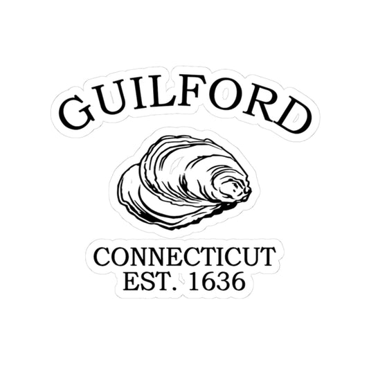 Guilford Connecticut Vintage Retro Vinyl Sticker - Black Logo