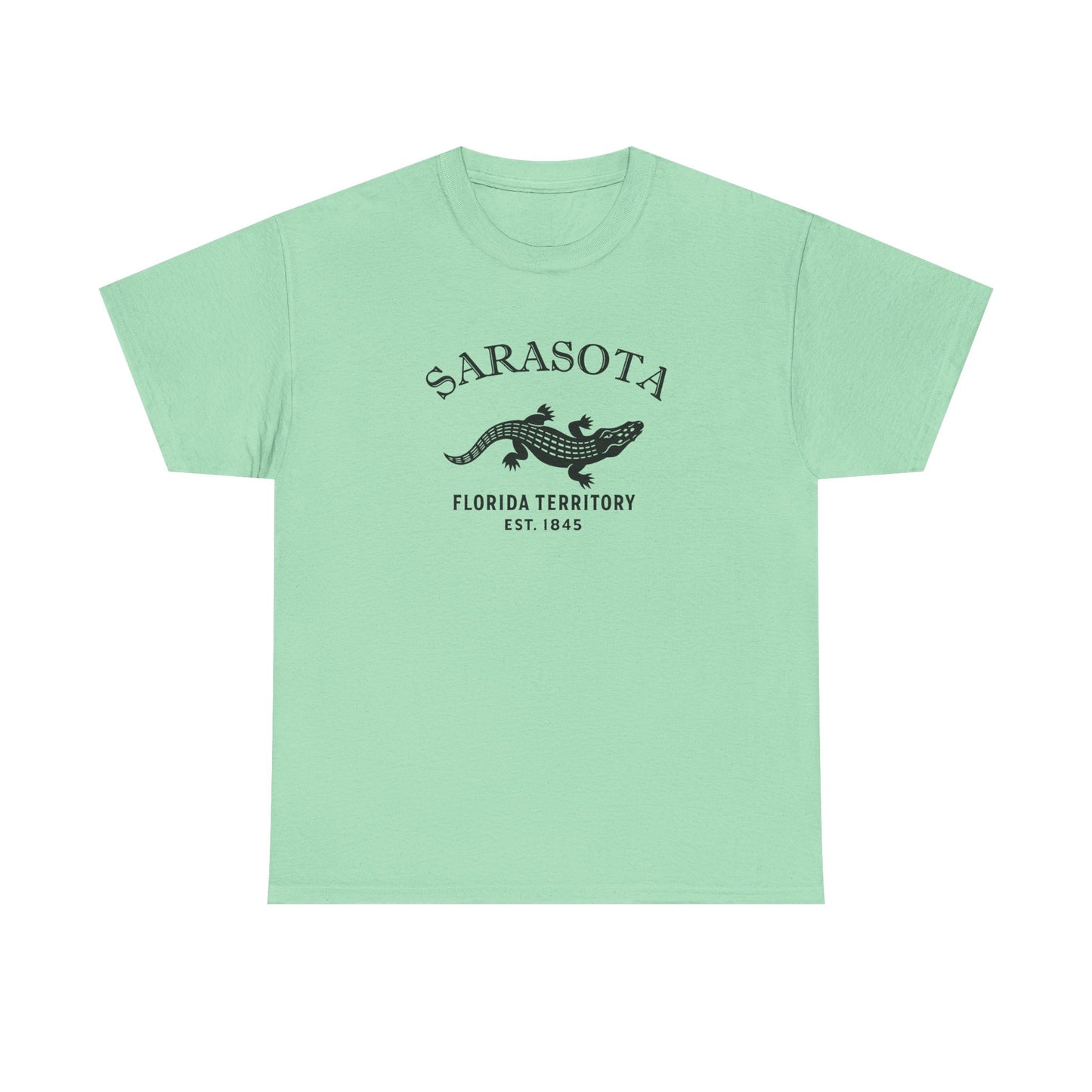 Sarasota Florida Vintage Retro Unisex Heavy Cotton Tee - Black Logo