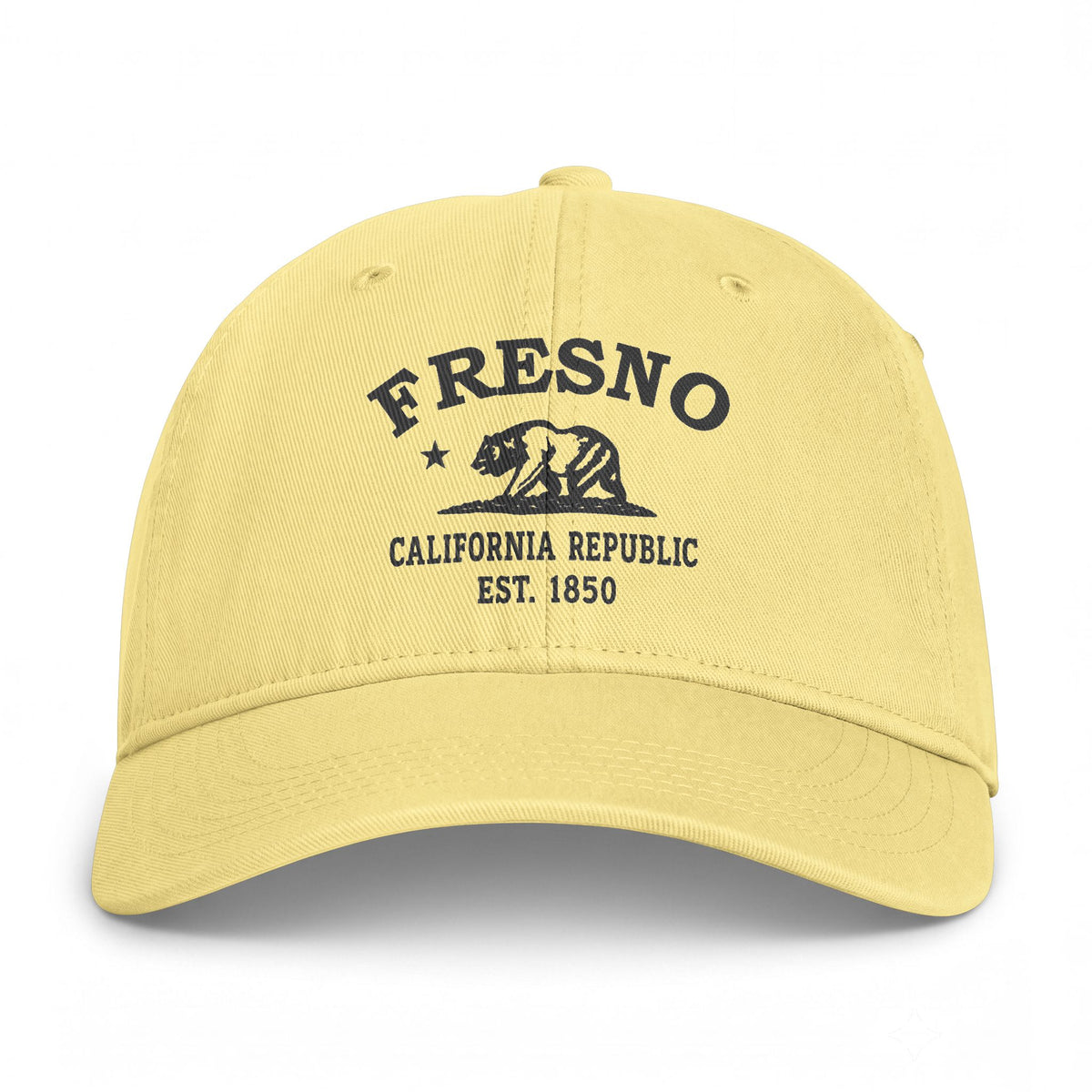 Fresno California Distressed Cotton Cap - Charcoal Print Logo