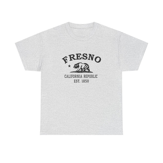 Fresno California Vintage Retro Unisex Heavy Cotton Tee - Black Logo