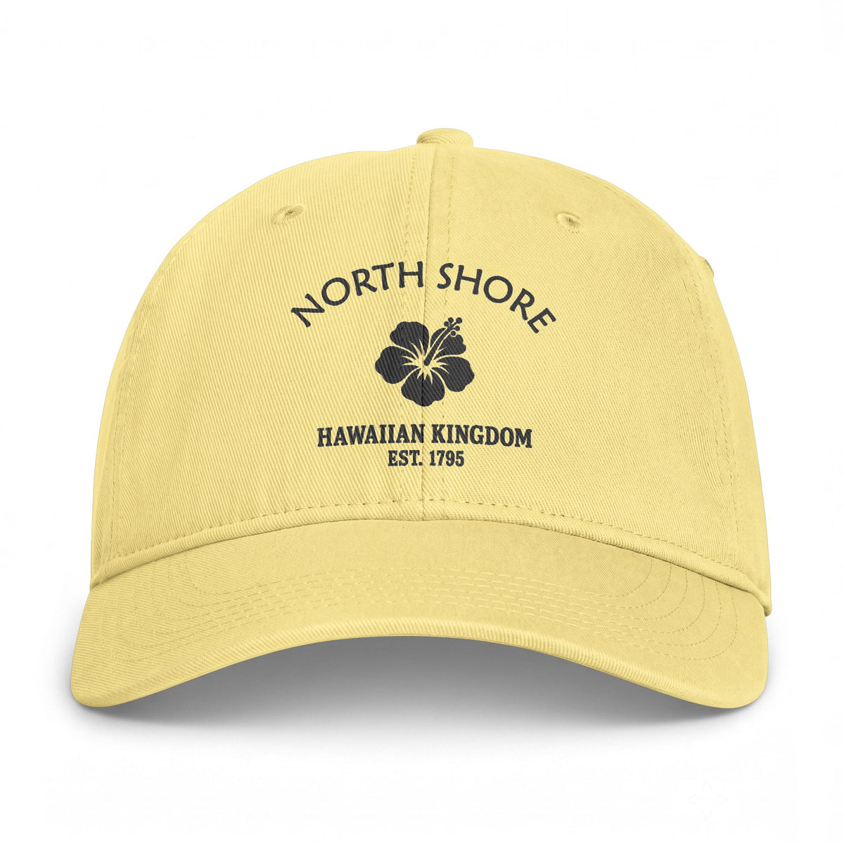 North Shore Hawaii Distressed Cotton Cap - Charcoal Print Logo