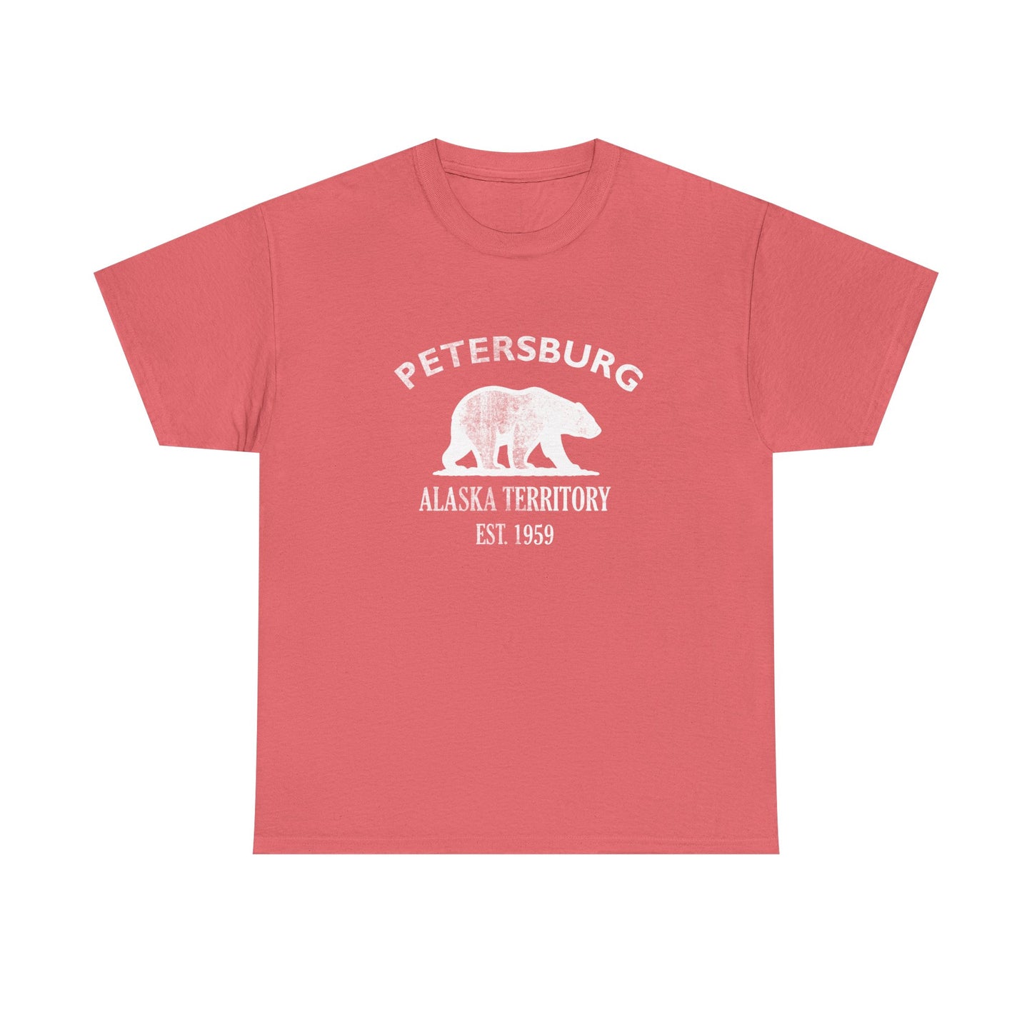 Petersburg Alaska Vintage Retro Unisex Heavy Cotton Tee - White Logo