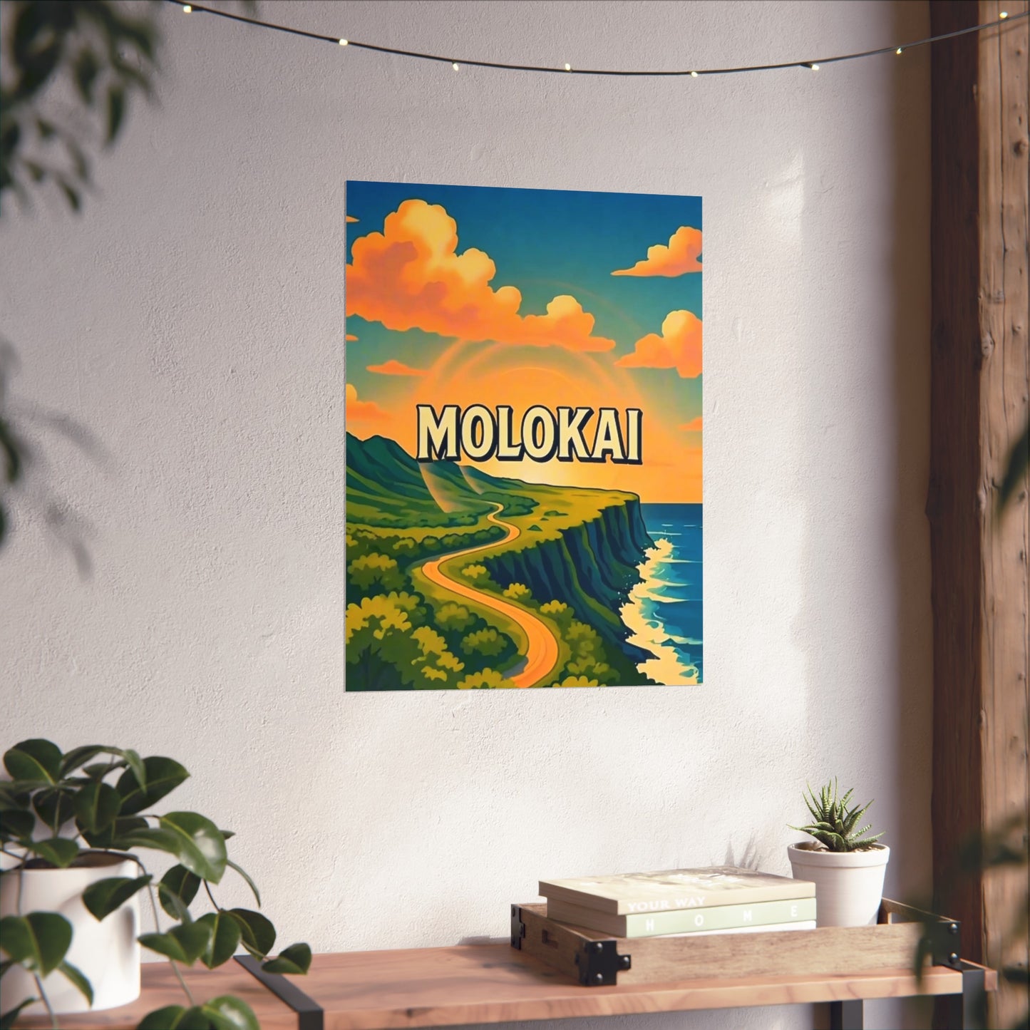 Molokai Hawaii Vintage Retro Giclée Print Art Series Poster