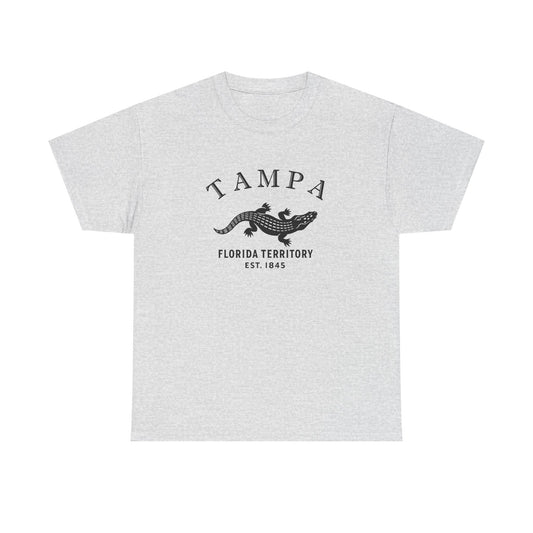 Tampa Florida Vintage Retro Unisex Heavy Cotton Tee - Black Logo