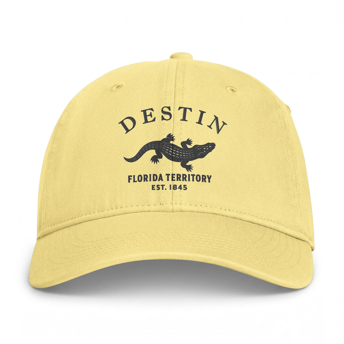 Destin Florida Distressed Cotton Cap - Charcoal Print Logo
