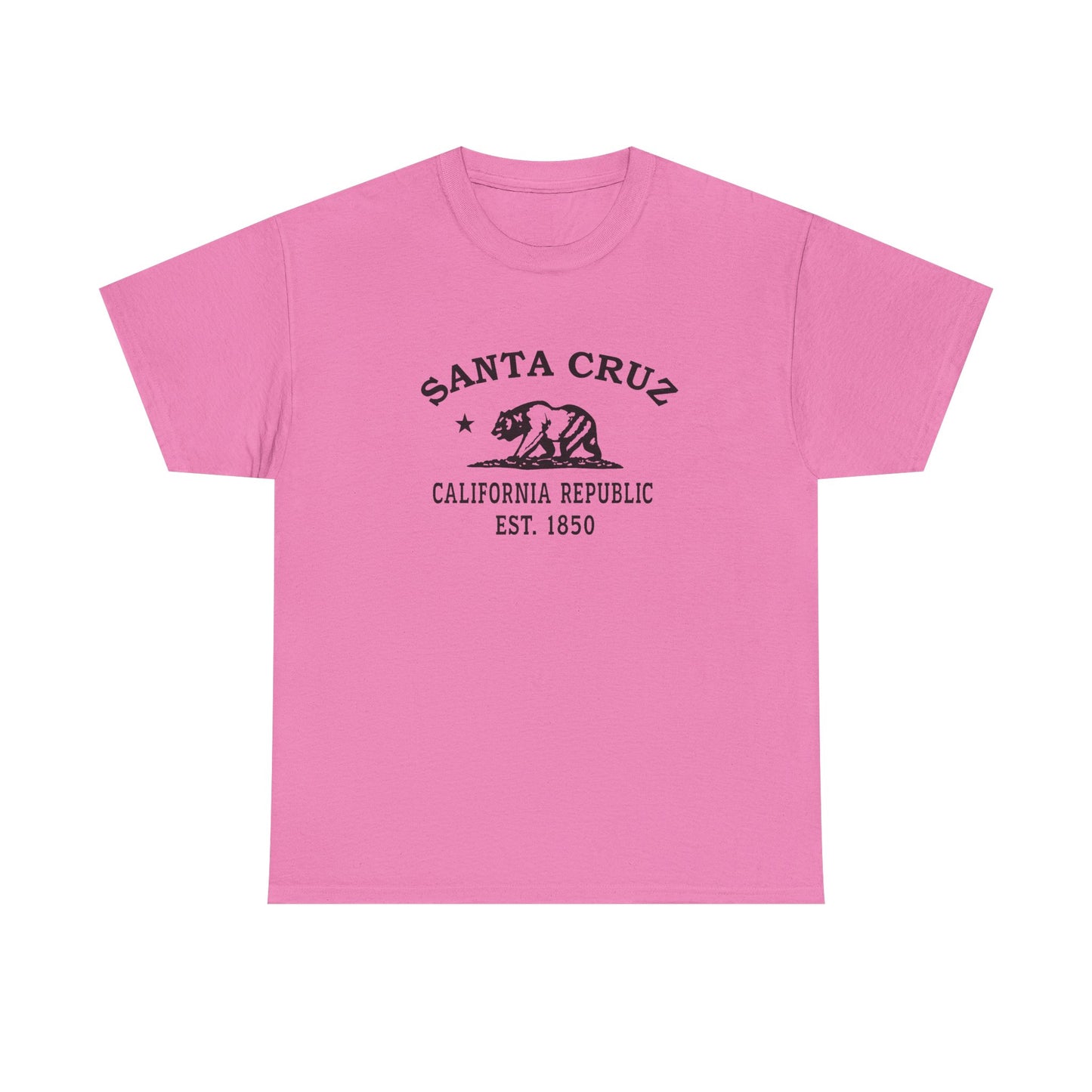 Santa Cruz California Vintage Retro Unisex Heavy Cotton Tee - Black Logo