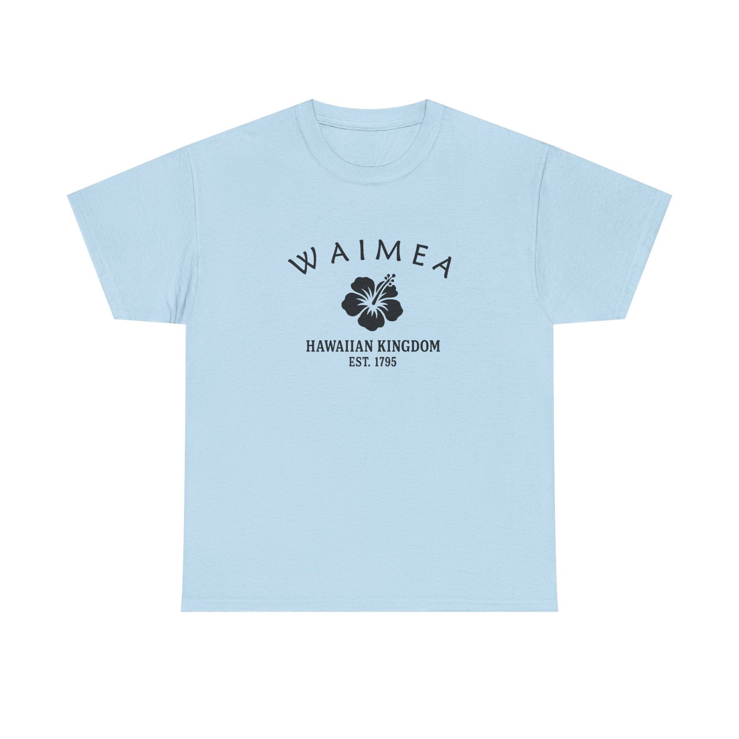 Waimea Hawaii Vintage Retro Unisex Heavy Cotton Tee - Black Logo