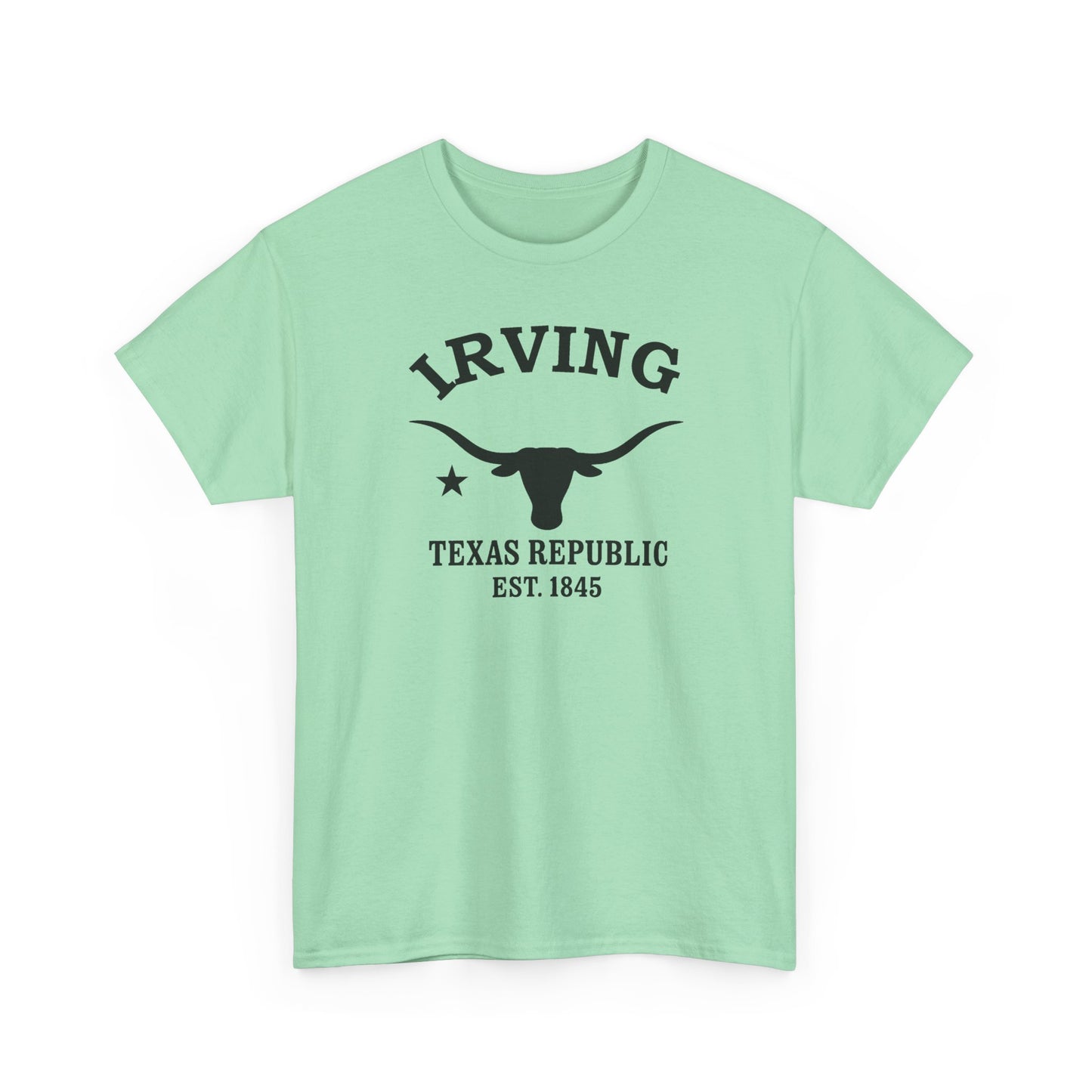Irving Texas Vintage Retro Unisex Heavy Cotton Tee - Black Logo
