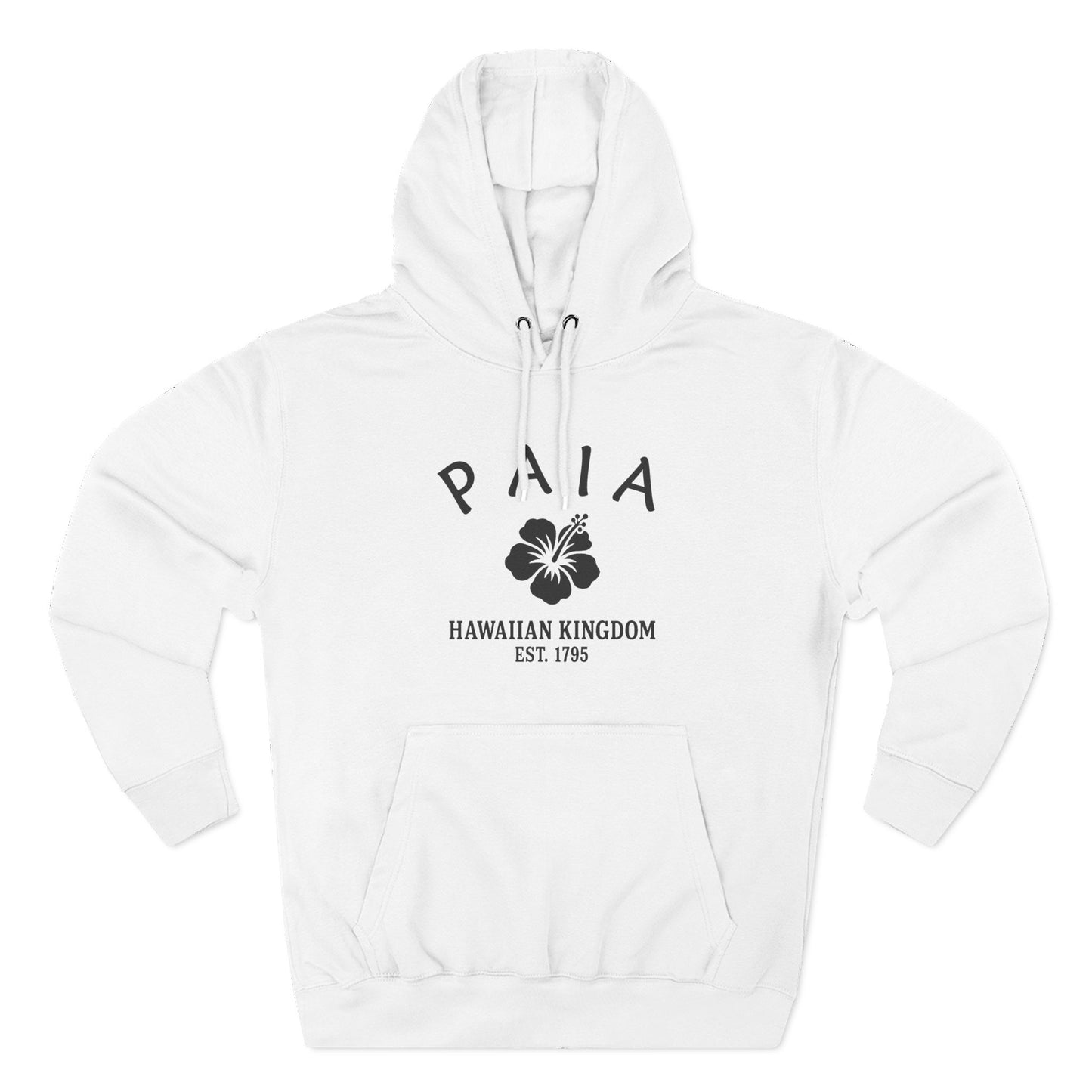 Paia Hawaii Vintage Retro Unisex Heavy Cotton Hoodie - Black Logo