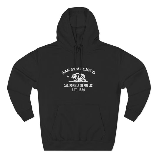 San Francisco California Vintage Retro Unisex Heavy Cotton Hoodie - White Logo