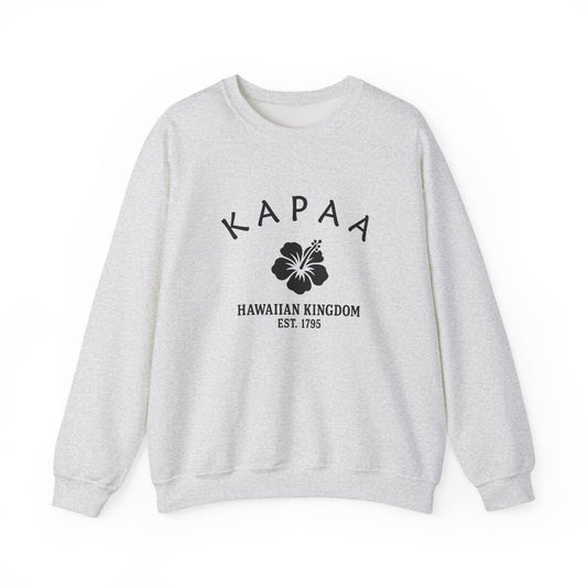 Kapaa Hawaii Vintage Retro Unisex Heavy Crewneck Sweatshirt - Black Logo