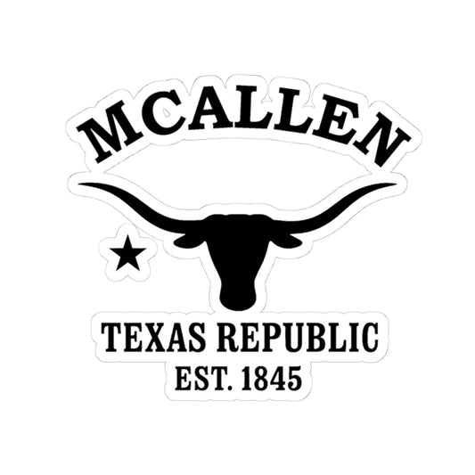 McAllen Texas Vintage Retro Vinyl Sticker - Black Logo