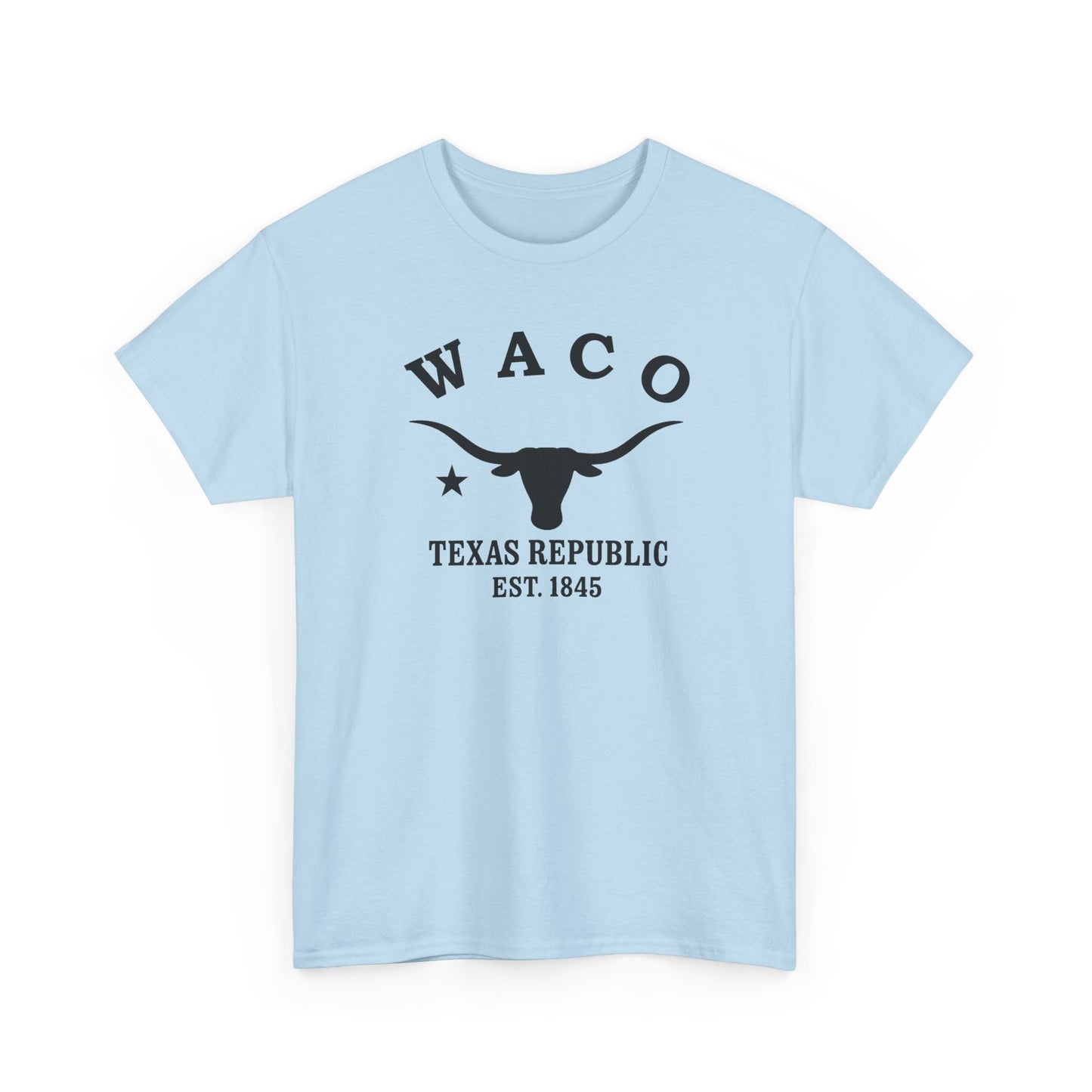 Waco Texas Vintage Retro Unisex Heavy Cotton Tee - Black Logo
