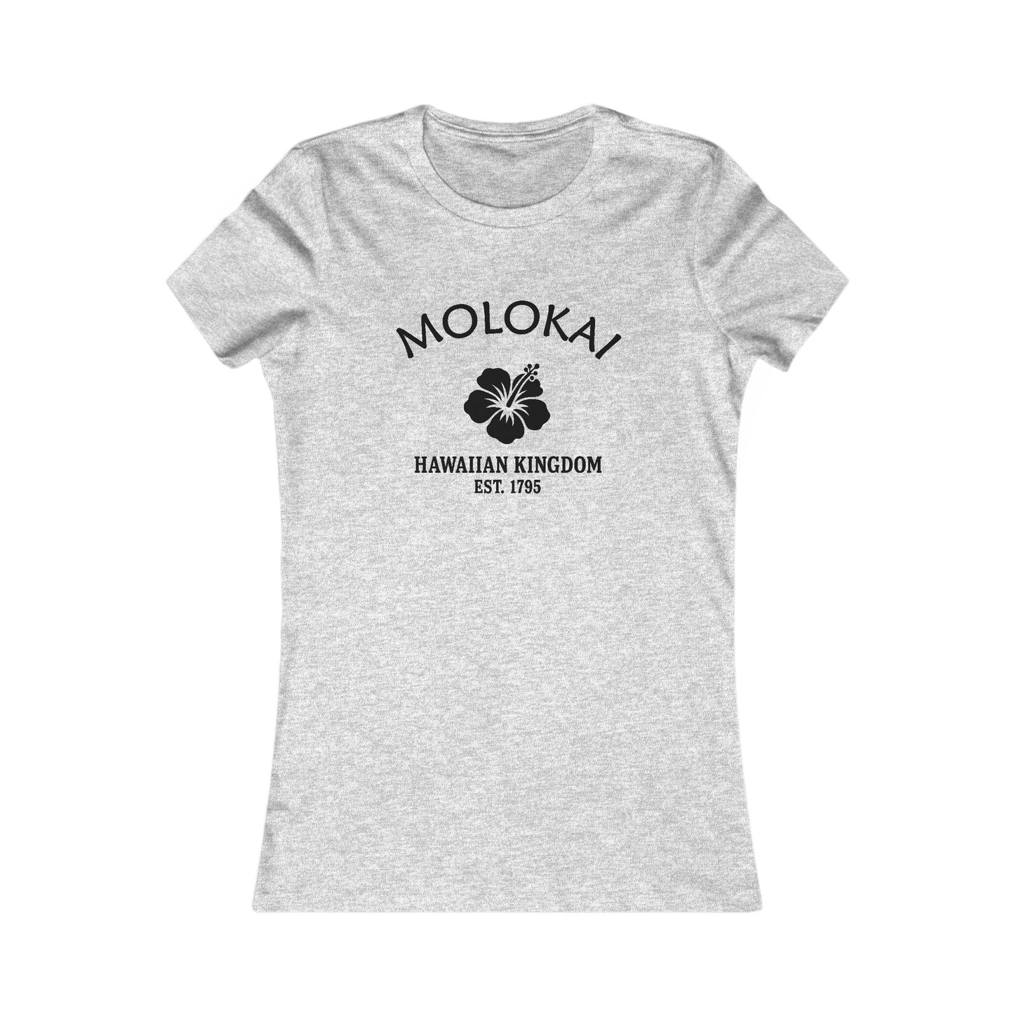Molokai Hawaii Vintage Retro Womens Fitted Ringspun Cotton Tee - Black Logo