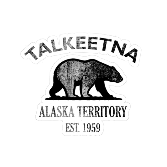 Talkeetna Alaska Vintage Retro Vinyl Sticker - Black Logo
