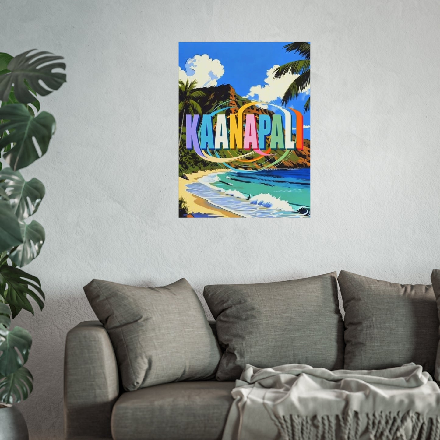 Kaanapali Hawaii Vintage Retro Giclée Print Art Series Poster