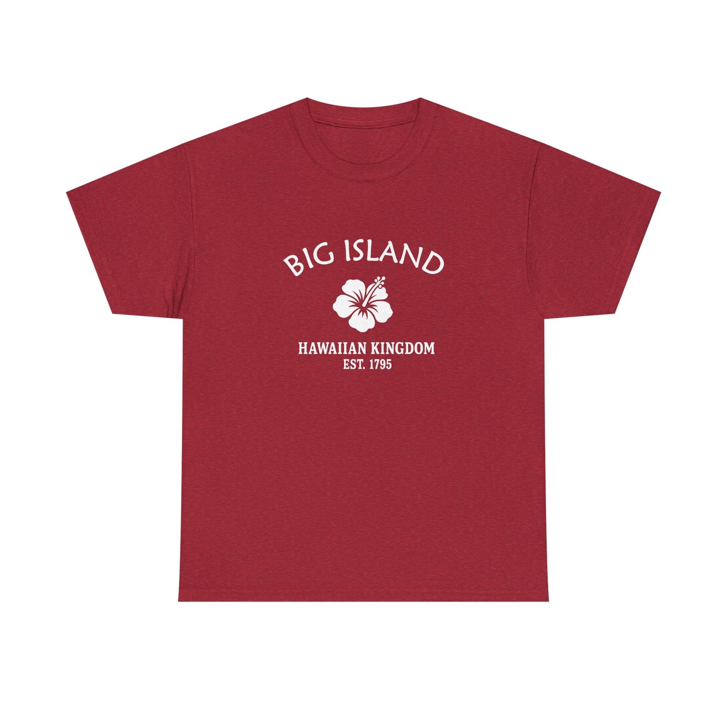 Big Island Hawaii Vintage Retro Unisex Heavy Cotton Tee - White Logo