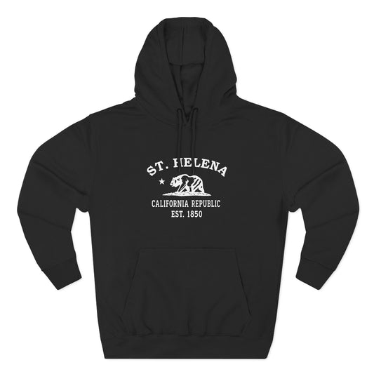 St Helena California Vintage Retro Unisex Heavy Cotton Hoodie - White Logo