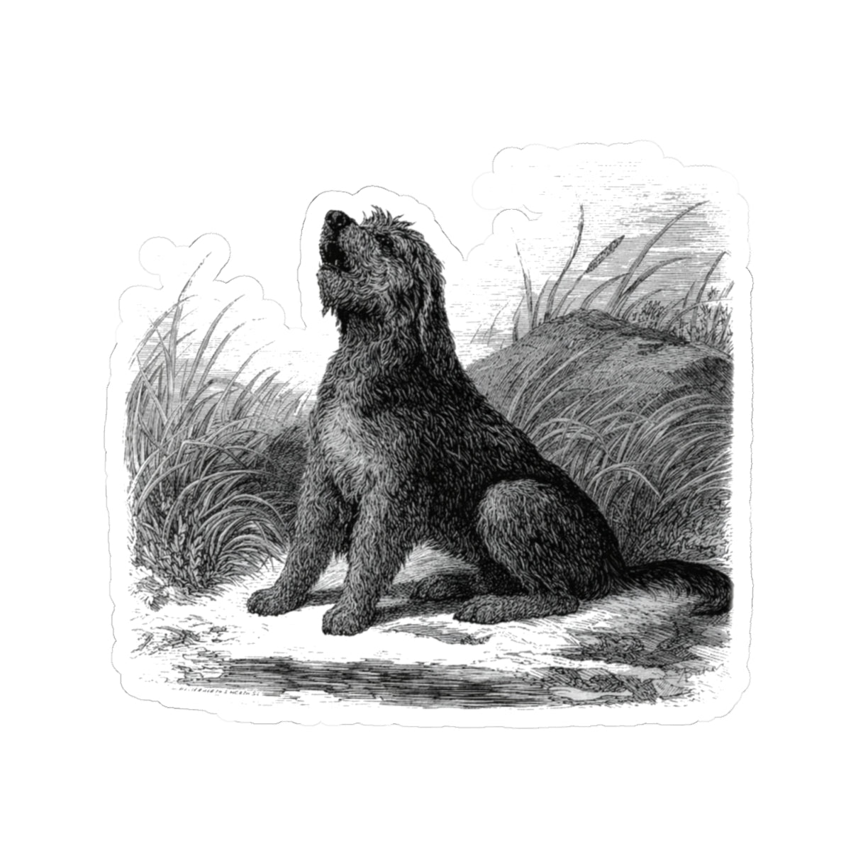 Otterhound Vintage Retro Kiss-Cut Vinyl Sticker - Howling For Fun