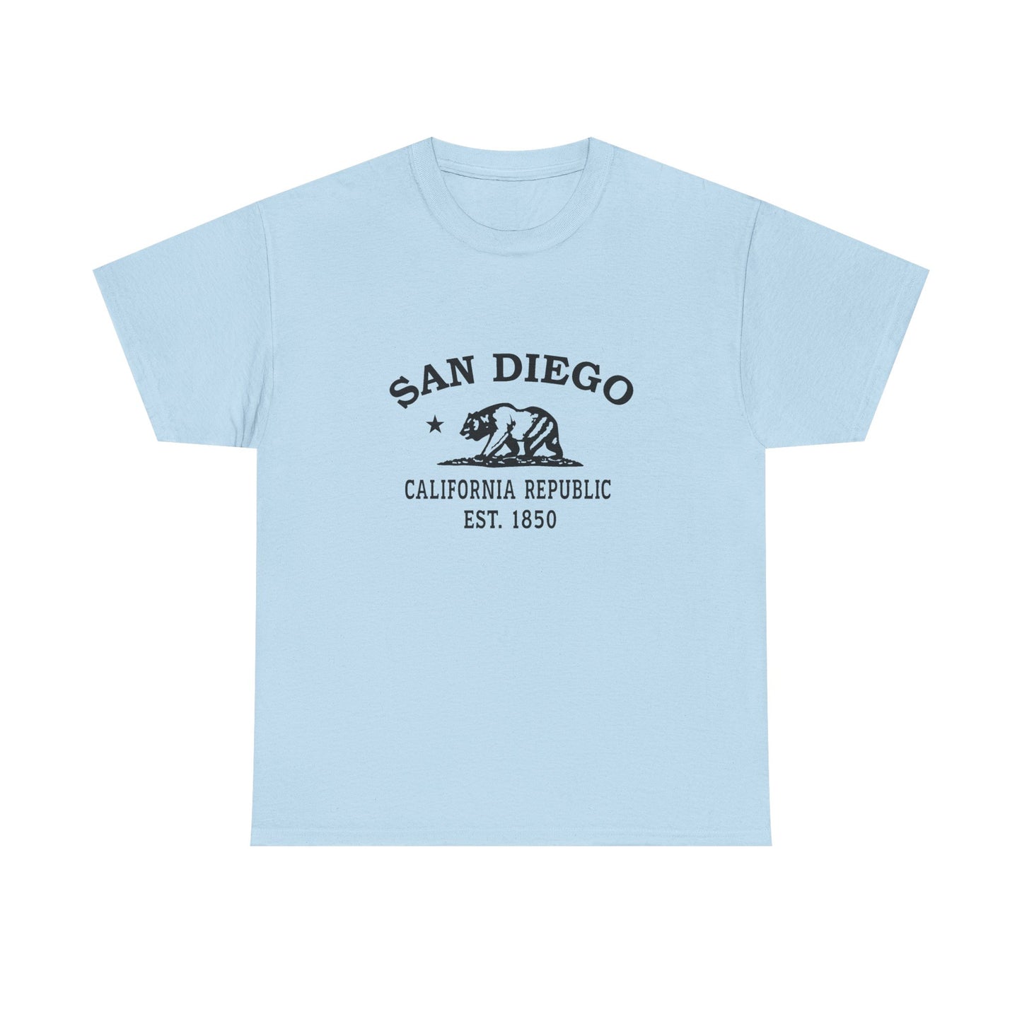 San Diego California Vintage Retro Unisex Heavy Cotton Tee - Black Logo