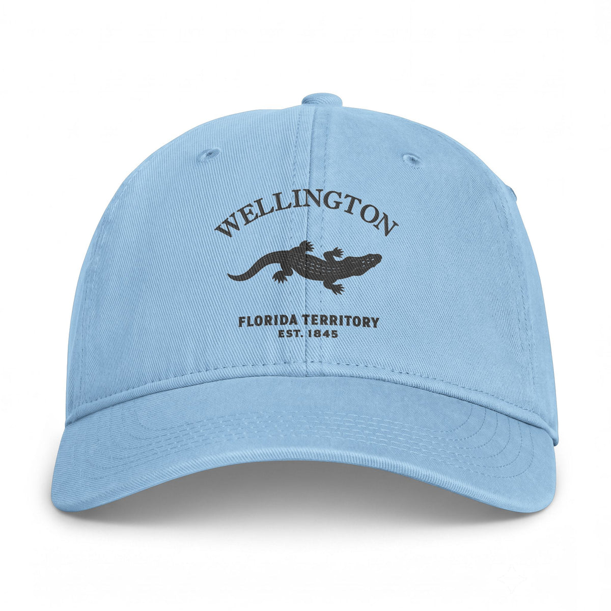Wellington Florida Distressed Cotton Cap - Charcoal Print Logo