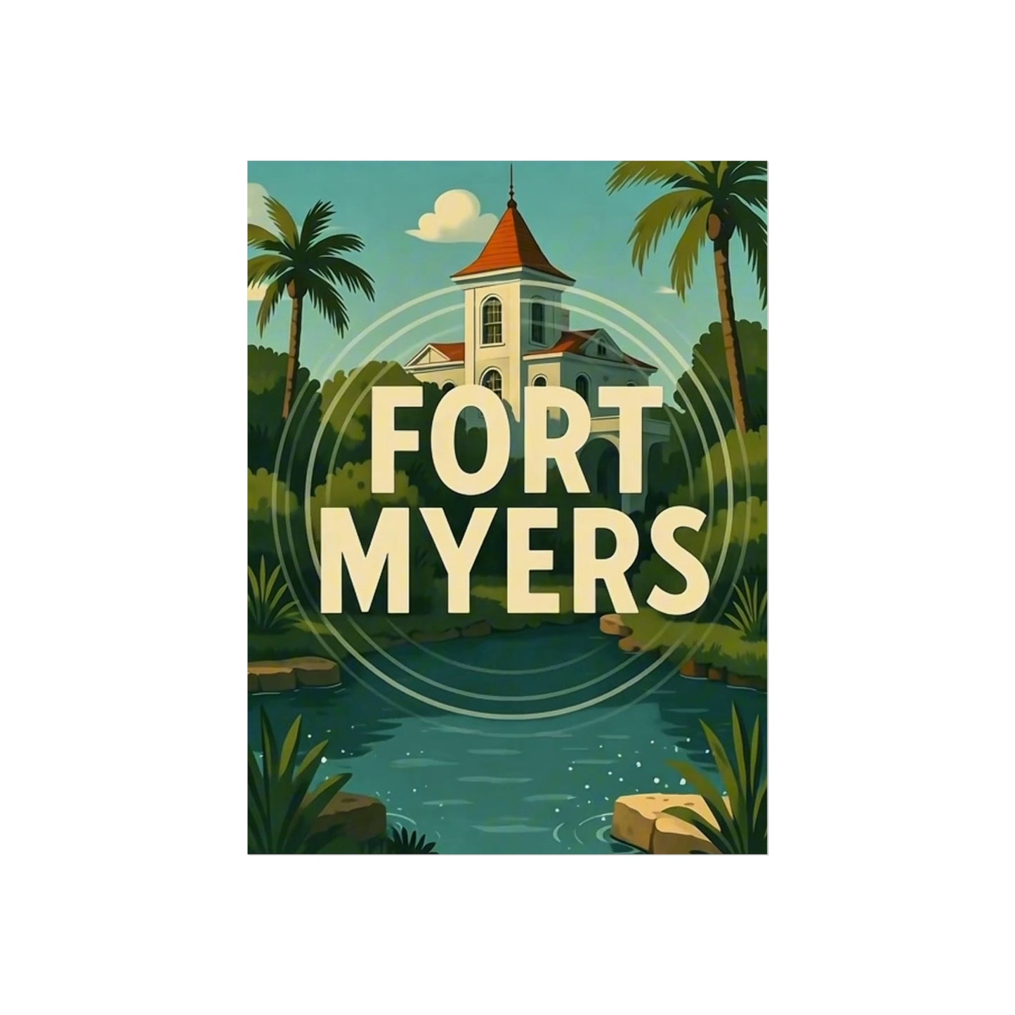 Fort Myers Florida Vintage Retro Giclée Print Art Series Poster
