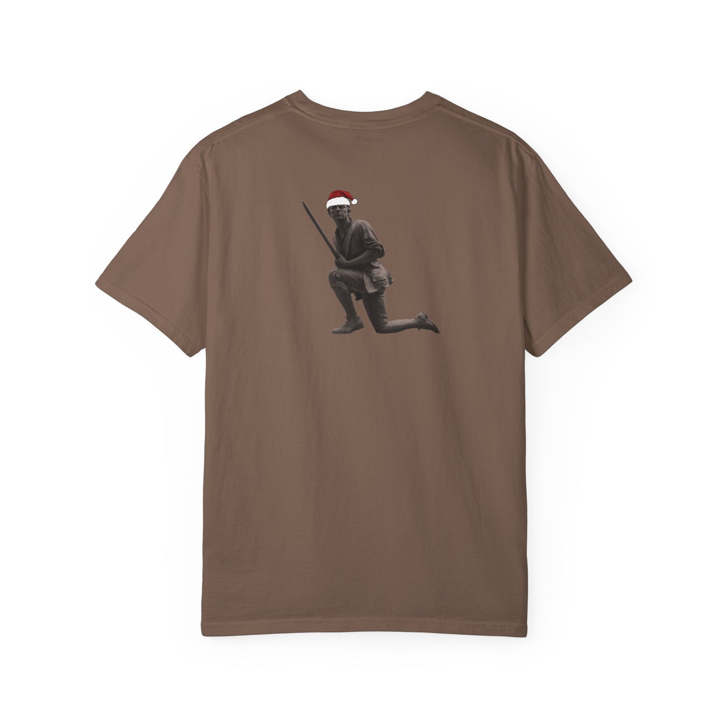 Rowayton Connecticut Vintage Retro Minuteman Holiday Cotton Tee - Black Logo - Seafoam
