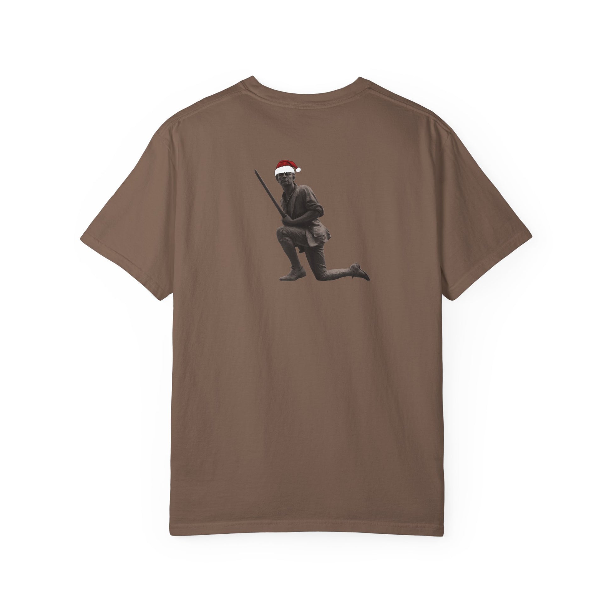 Rowayton Connecticut Vintage Retro Minuteman Holiday Cotton Tee - Black Logo - Seafoam