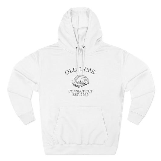 Old Lyme Connecticut Vintage Retro Unisex Heavy Cotton Hoodie - Black Logo