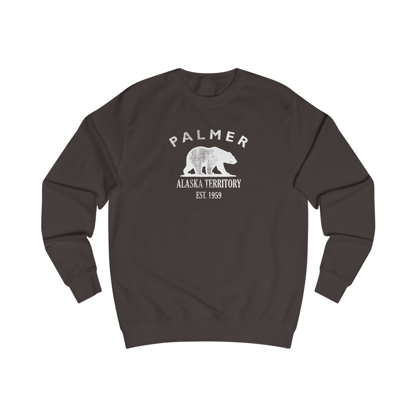 Palmer Alaska Vintage Retro Premium Crewneck Sweatshirt - White Logo - Bottle Green