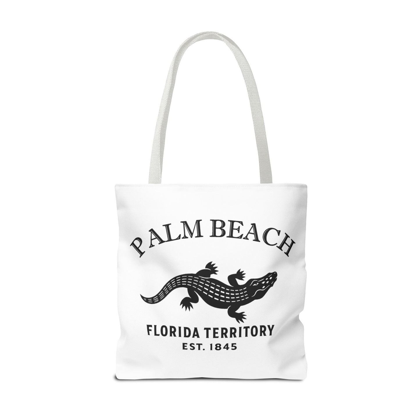 Palm Beach Florida Vintage Retro Light Canvas Tote - Black Logo