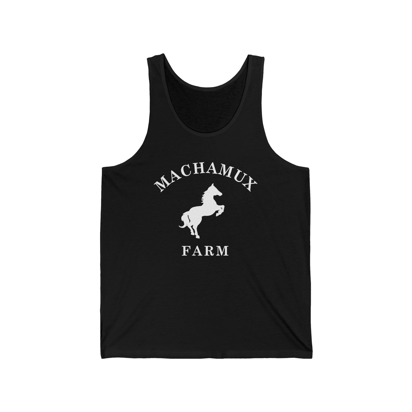 Machamux Farm Vintage Retro Unisex Cotton Jersey Tank Top - White Logo