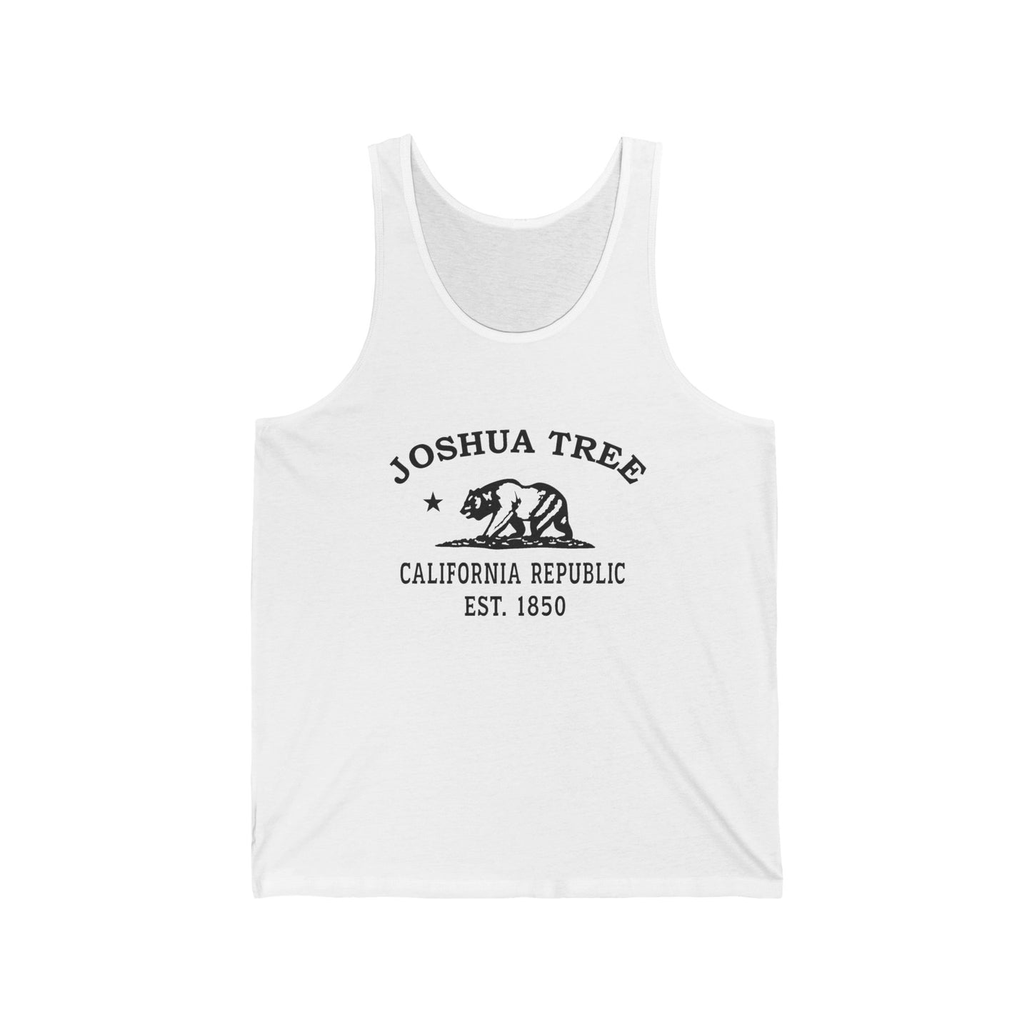 Joshua Tree California Vintage Retro Unisex Cotton Jersey Tank Top - Black Logo