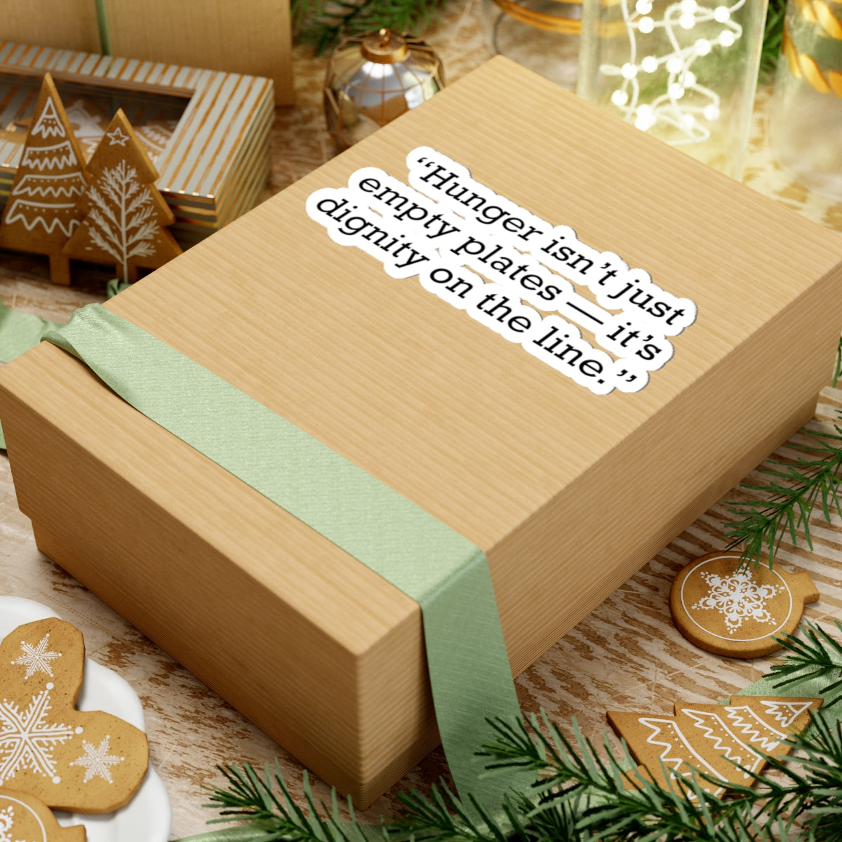 Quote 33 Hunger Isnt Just Vintage Retro Vinyl Sticker - Black Logo