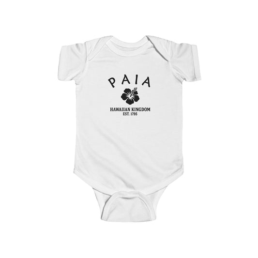 Paia Hawaii Cottton Jersey Baby Bodysuit - Black Logo