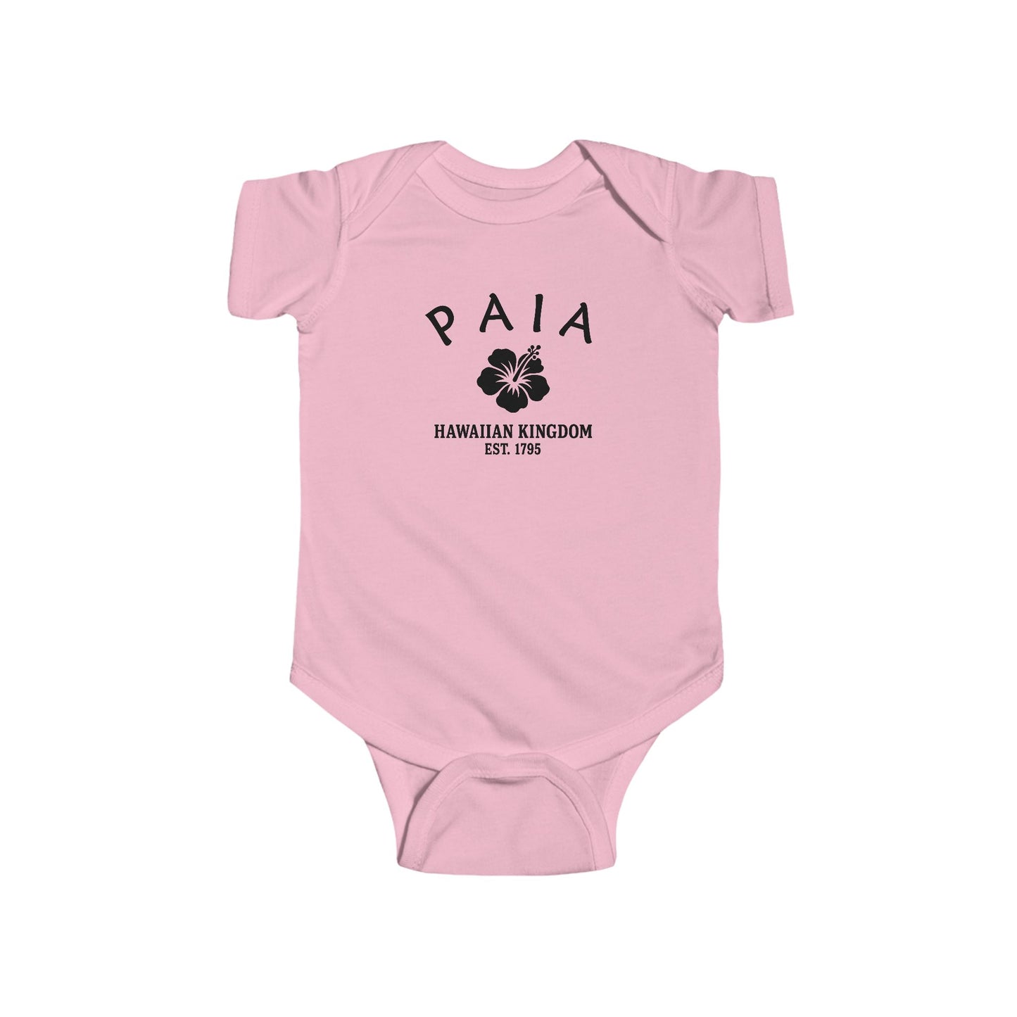 Paia Hawaii Cottton Jersey Baby Bodysuit - Black Logo