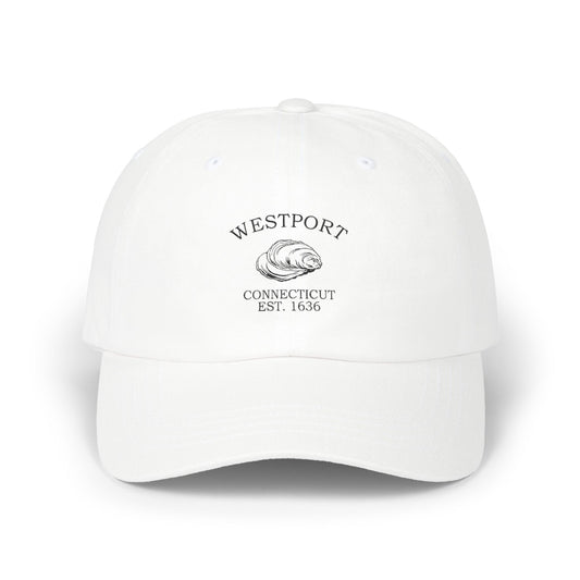 Westport Connecticut Vintage Retro Embroidered Cotton Cap - Black Logo