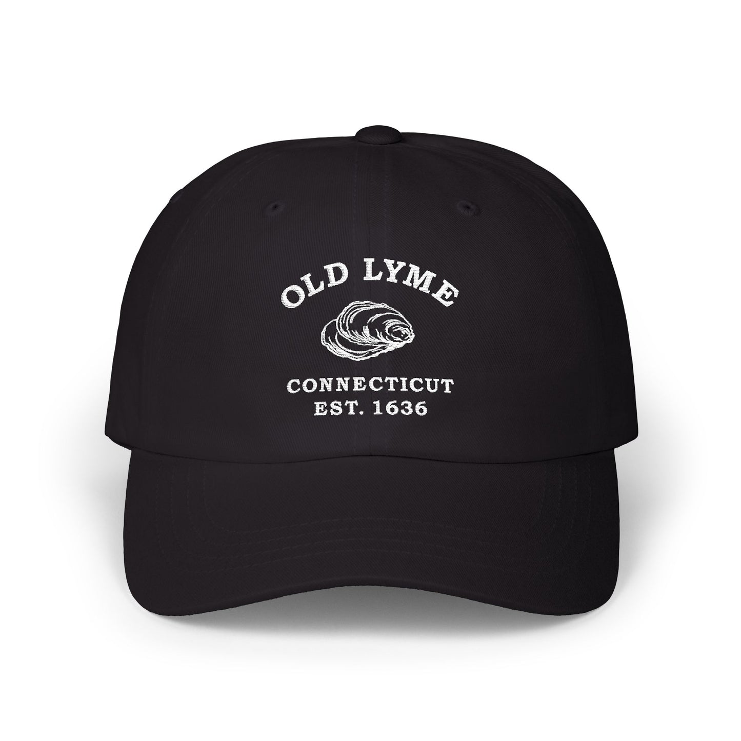 Old Lyme Connecticut Classic Cotton Cap - White Logo