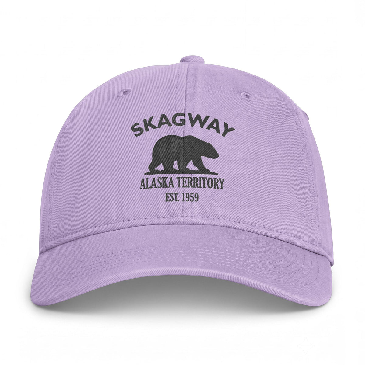 Skagway Alaska Distressed Cotton Cap - Charcoal Print Logo