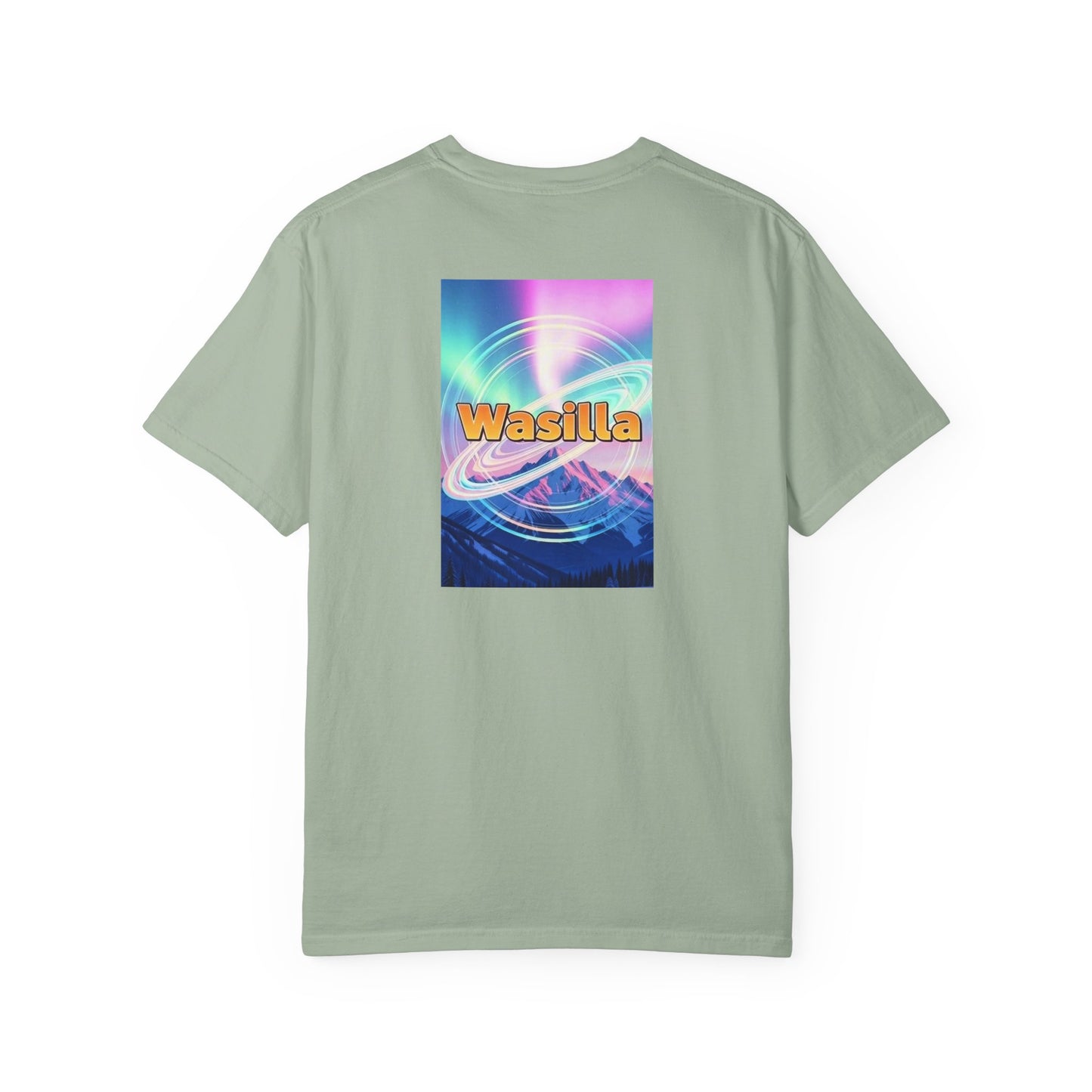 Wasilla Alaska Vintage Retro Back Printed Art Series Cotton Tee - Black Logo