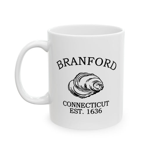 Branford Connecticut Vintage Retro Ceramic Mug - Black Logo
