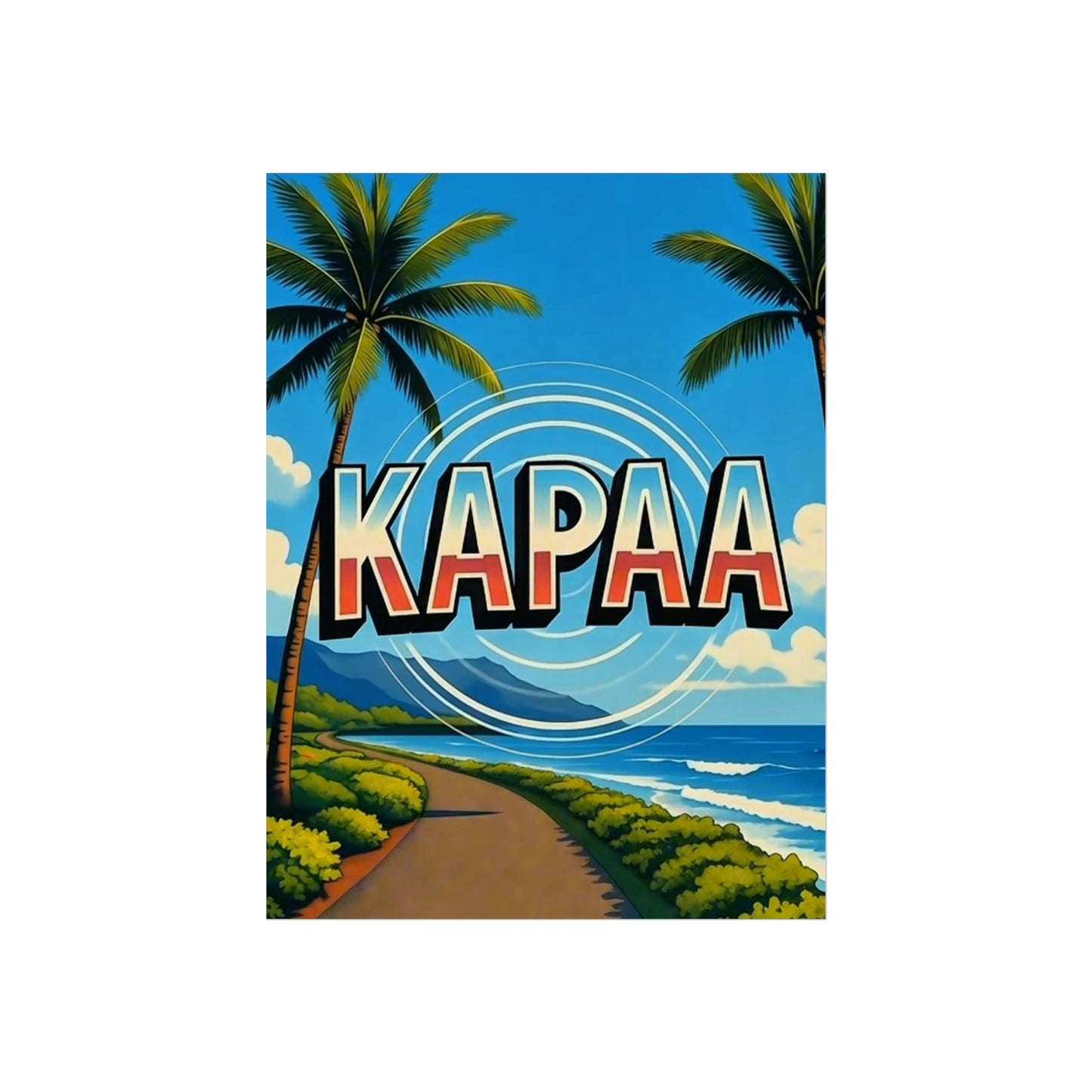 Kapaa Hawaii Vintage Retro Giclée Print Art Series Poster