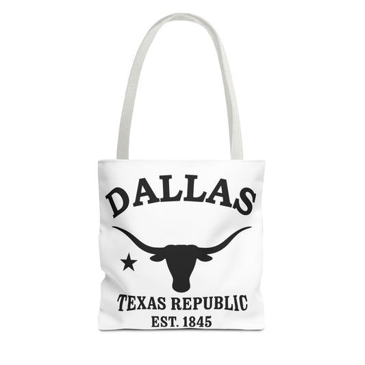 Dallas Texas Vintage Retro Light Canvas Tote - Black Logo