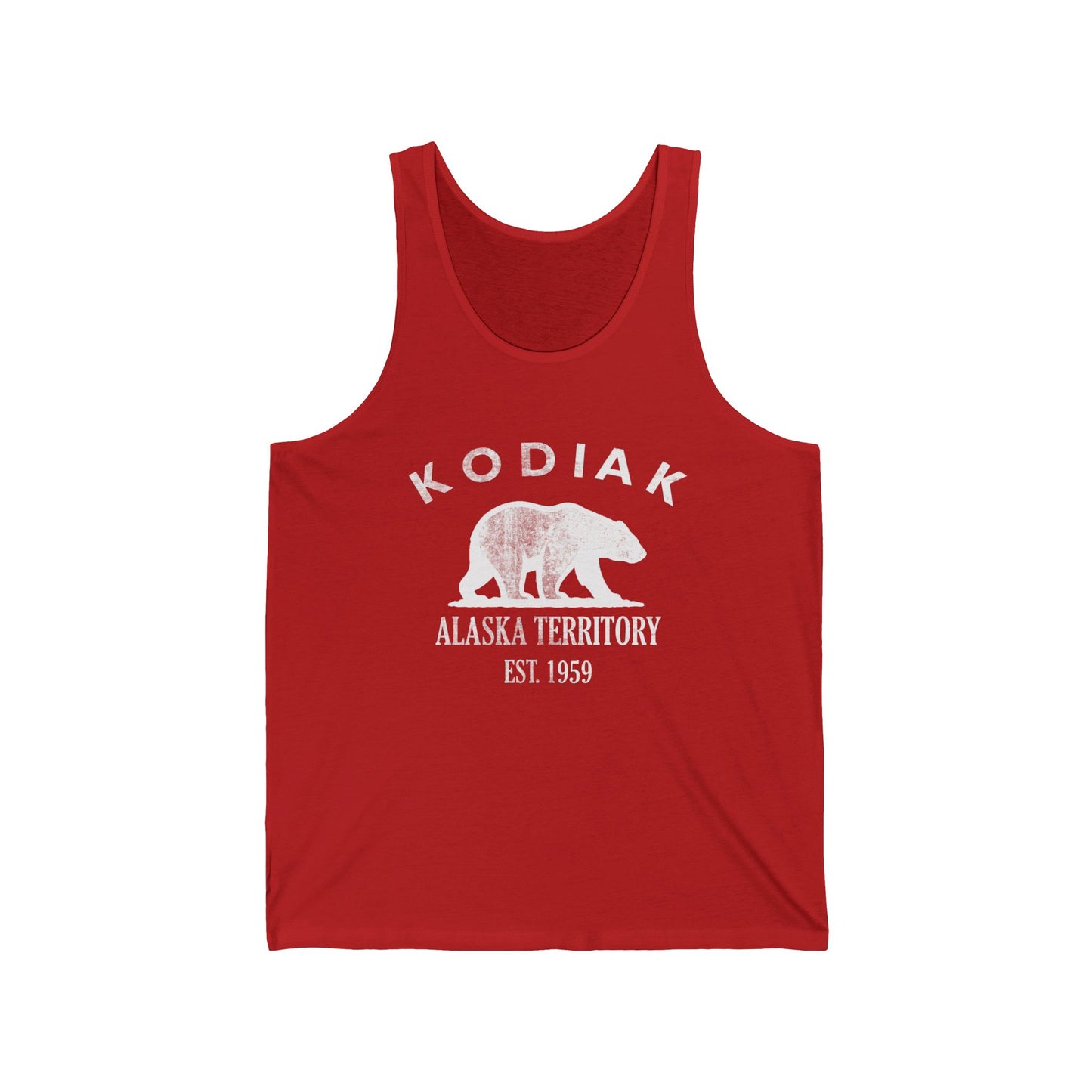 Kodiak Alaska Unisex Cotton Jersey Tank Top - White Logo