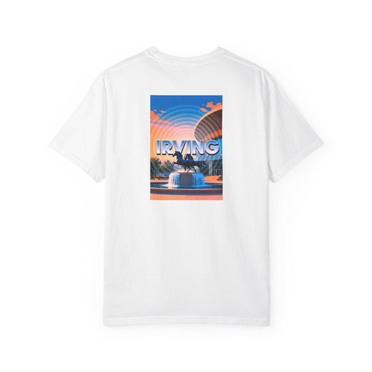 Irving Texas Vintage Retro Back Printed Art Series Cotton Tee - Black Logo